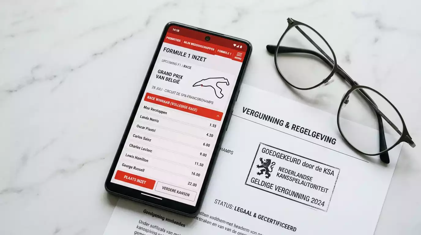 Legale bookmakers met KSA-vergunning voor Formule 1-weddenschappen in Nederland